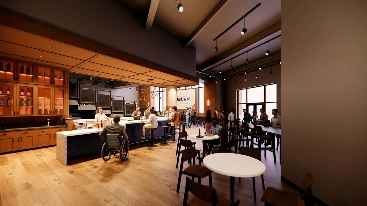 Rendering of Pat's Place 365 casual dining area